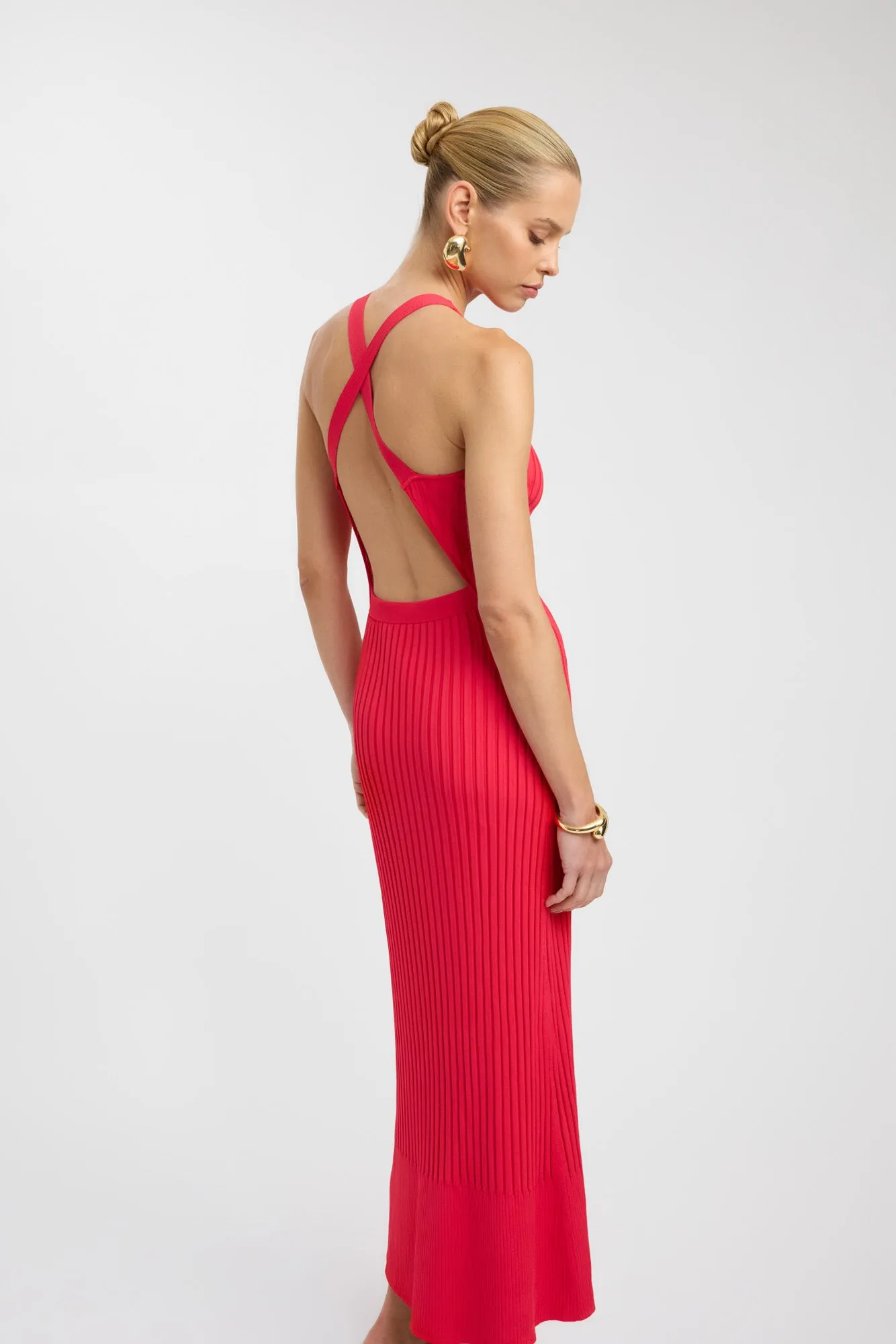Serah Cross Back Dress Fine Weave