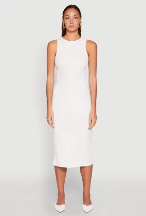 Textured Knit Cut Out Midi Dress Classic outdoor midi Comfy chic