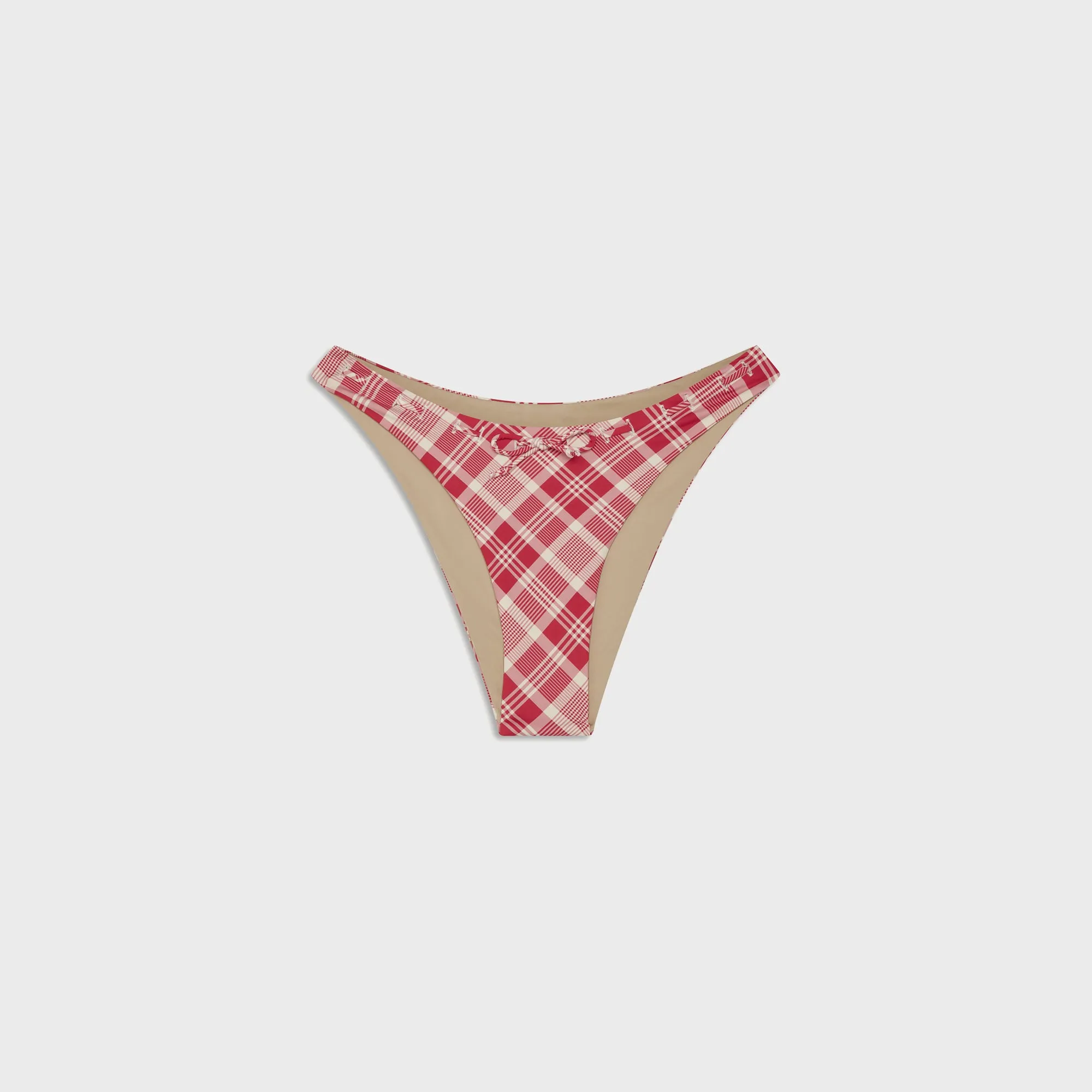 Bella Hadid x Frankies Bikinis Dove Bottom - Lovers Lane UPF Rated Fabric Moisture Wicking Fibers