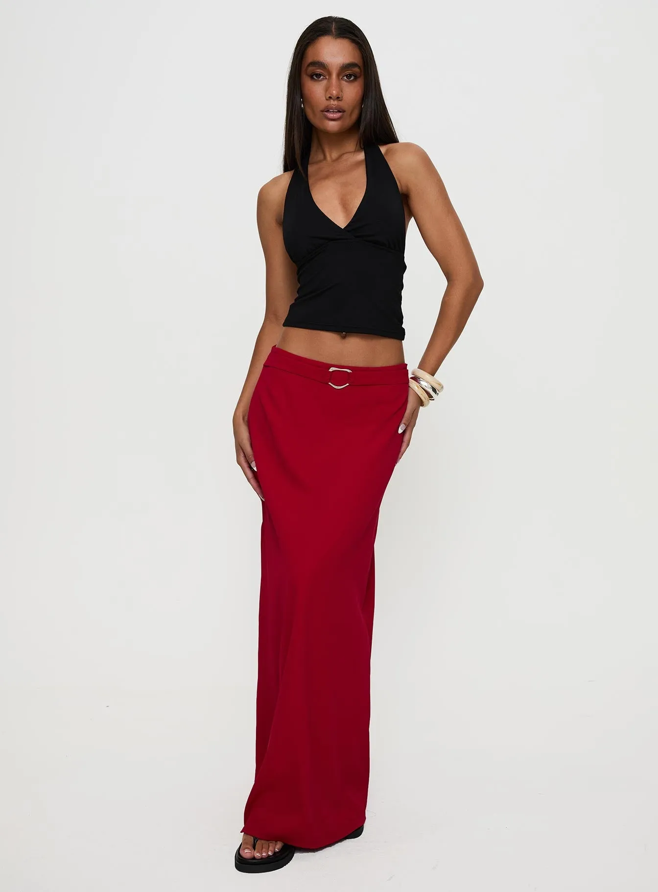 Devoted Maxi Skirt Red Red Carpet Look