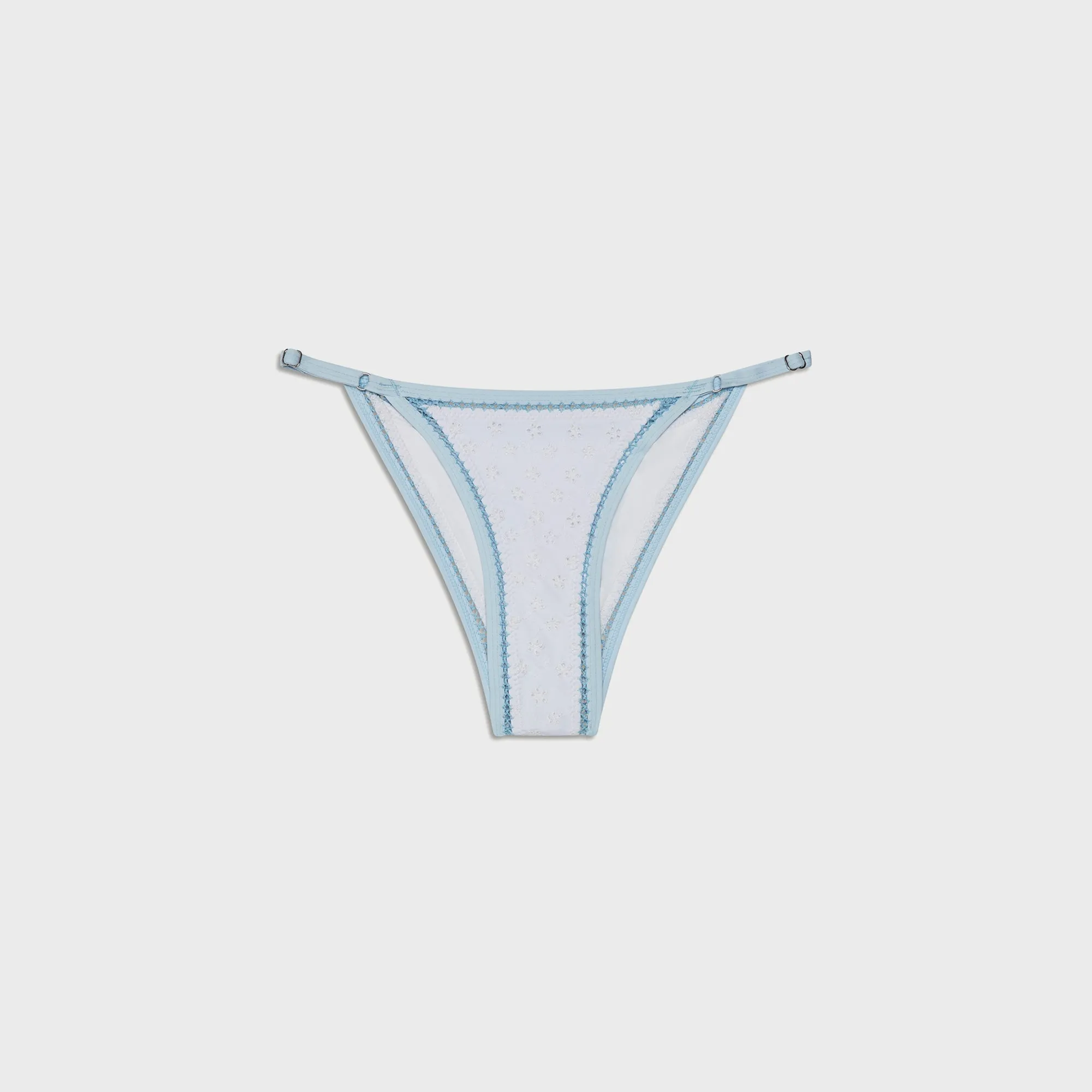 Secure Back Closure Frankies Bikinis Luna Eyelet Bottom - Spring Cloud