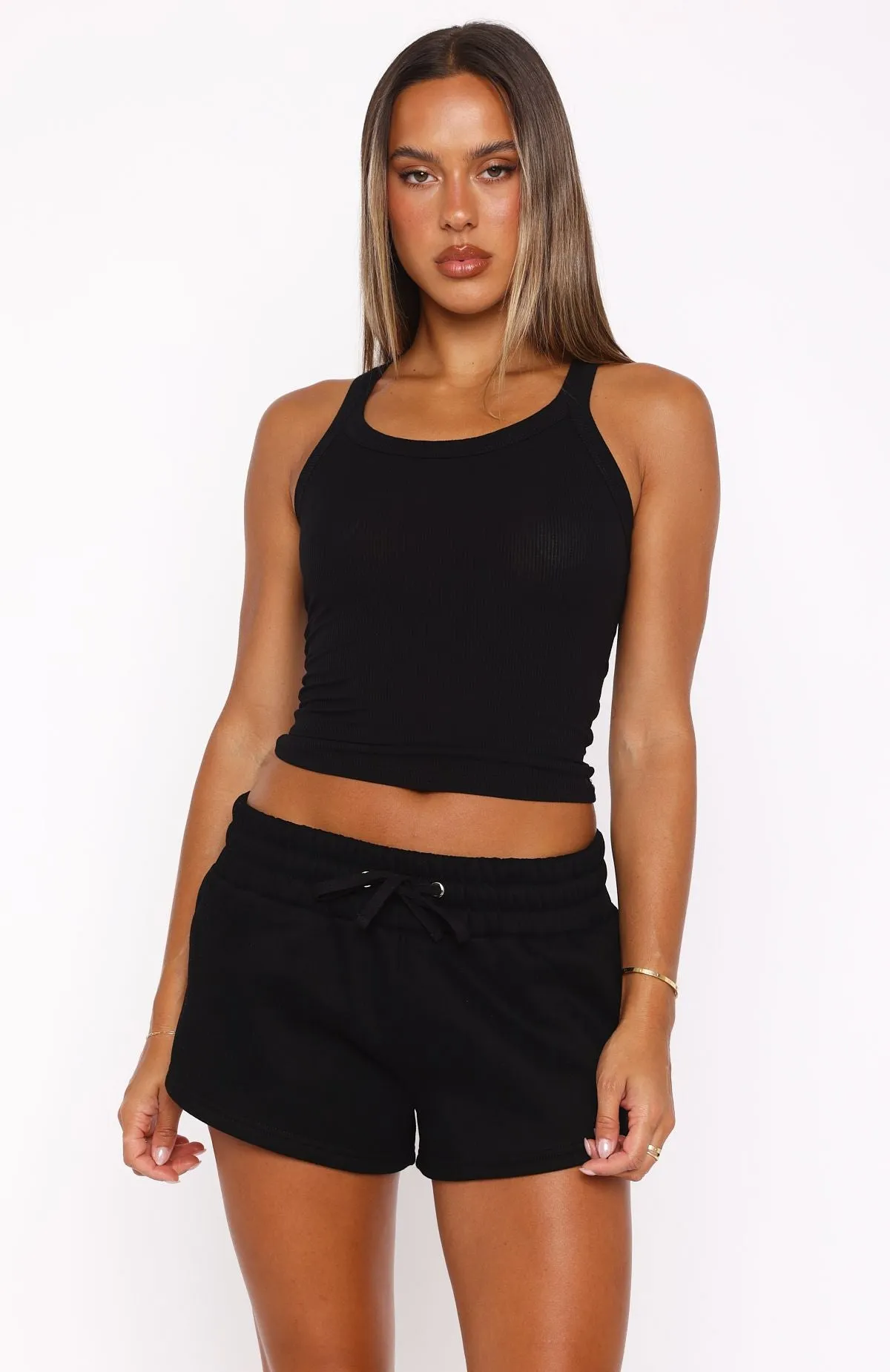 You Left Me Shorts Black High-waisted ReinforcedStressPoints