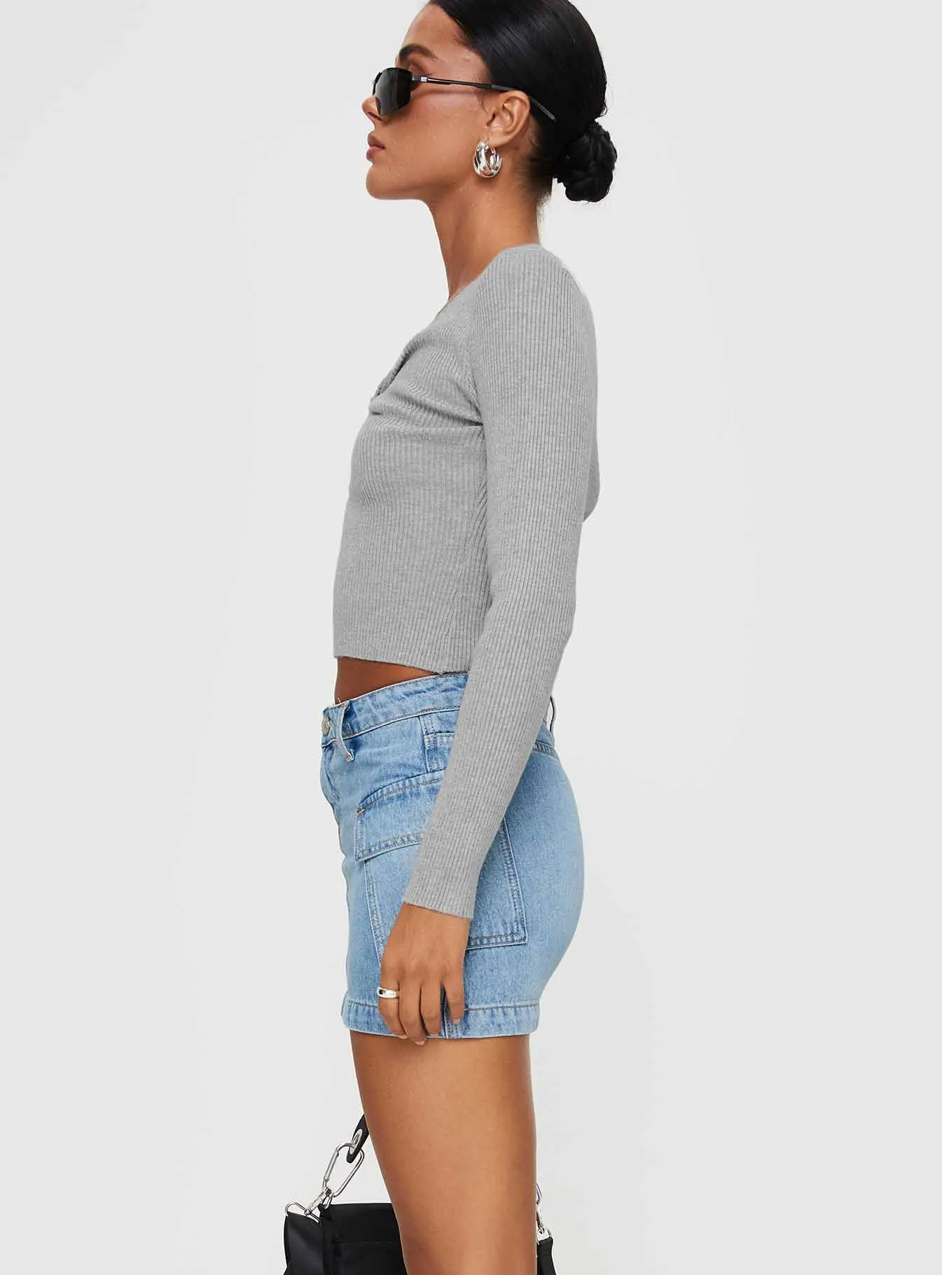 Craftsmanship Focus Zakai Cargo Denim Mini Skirt Ice Blue