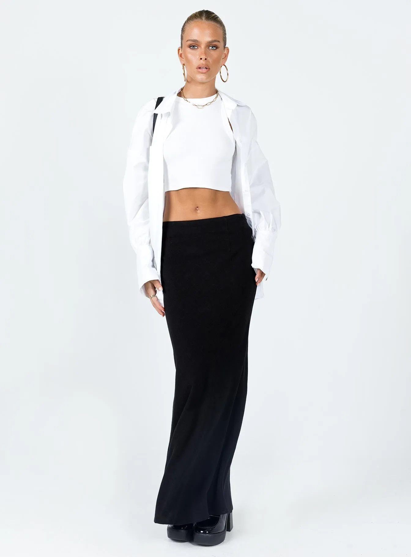 Jodie Maxi Skirt Black Sophisticated Casual