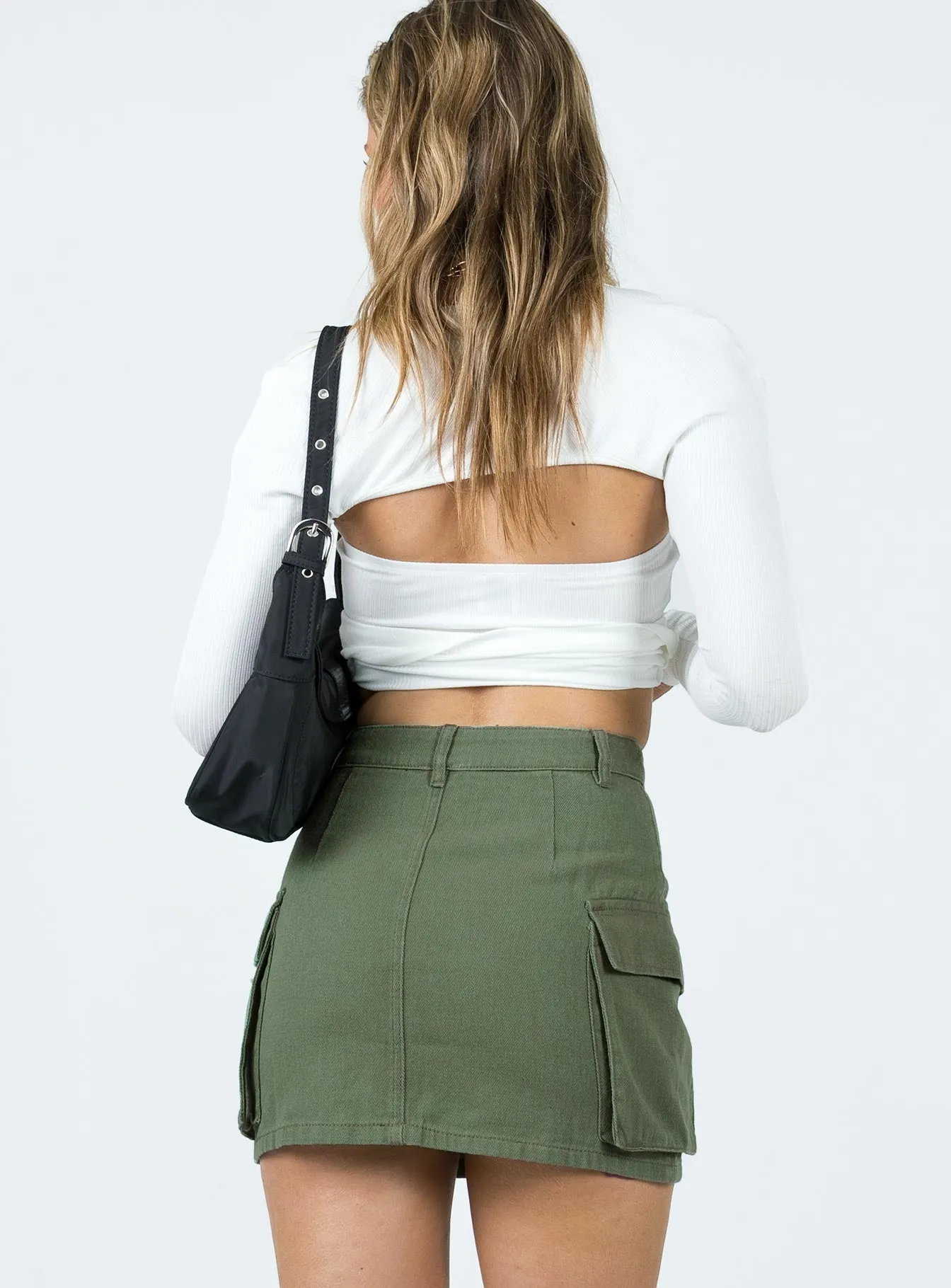 Myrtle Cargo Mini Skirt Khaki Comfort Fit Mood Dressing