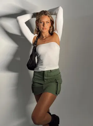 Modern Luxe Myrtle Cargo Mini Skirt Khaki