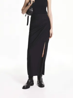 Side Pleated Midi Skirt Designer Inspired