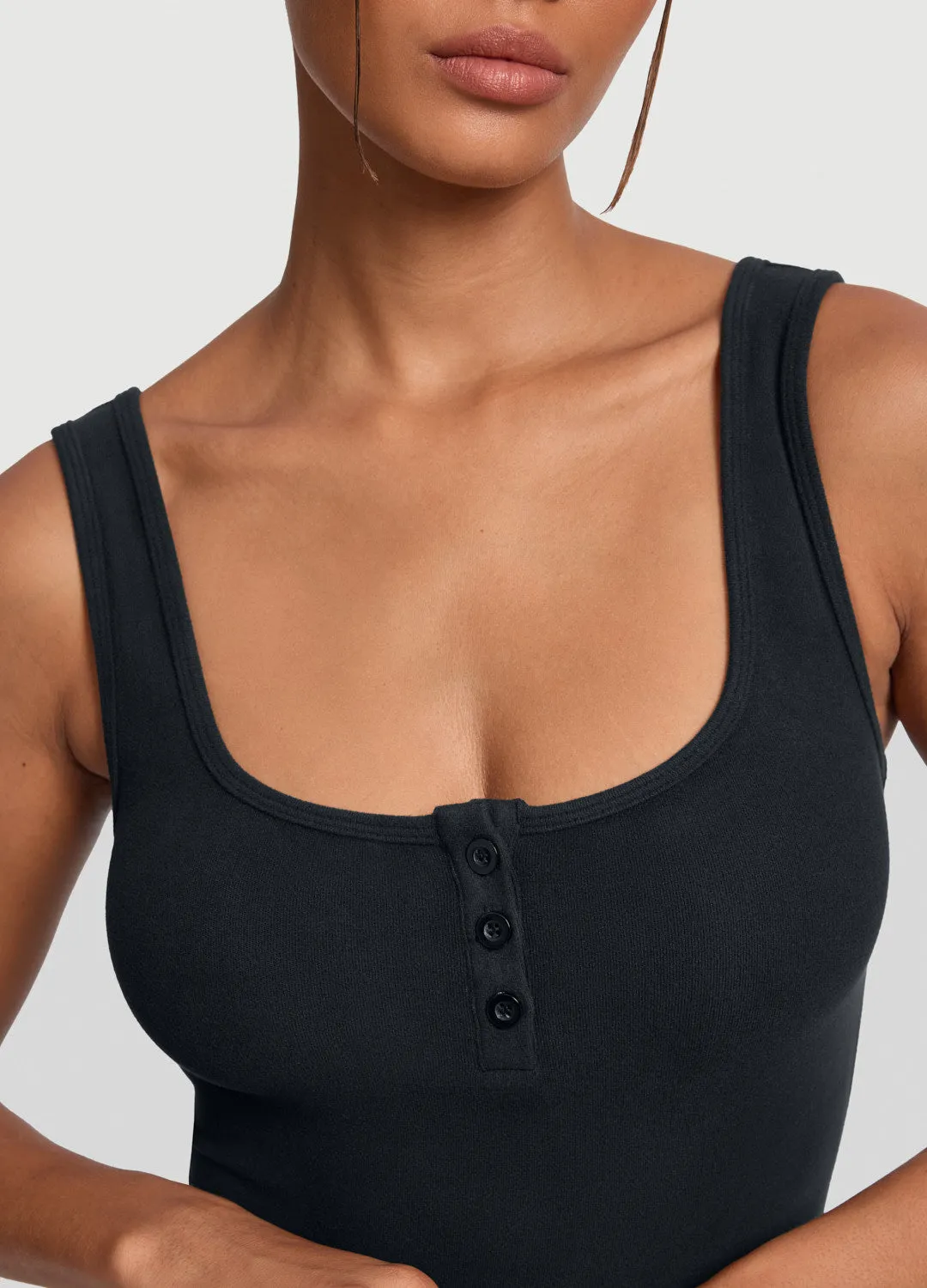 Button Front Tank Top Travel Ready