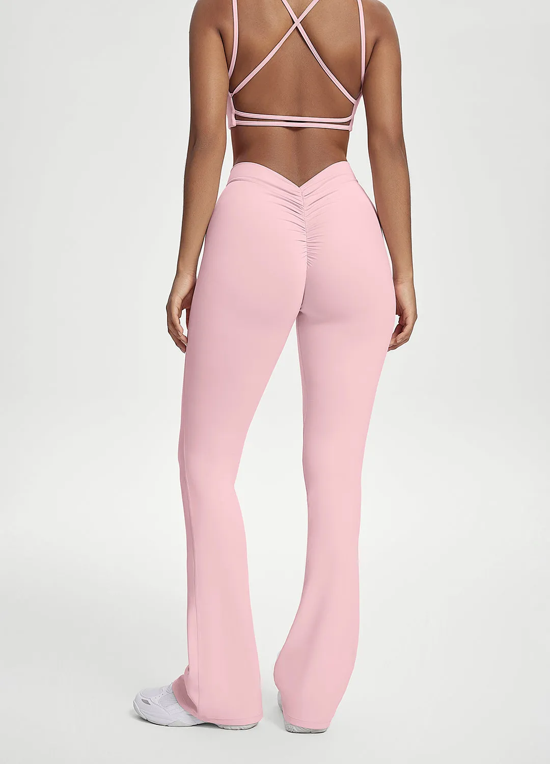 Scrunch Back Flared Leggings Evening Walk Non See Flexible form