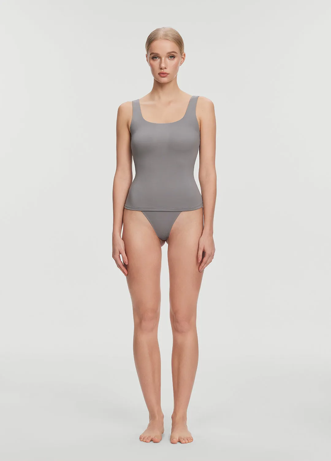 closed space Square Neck Tank Top