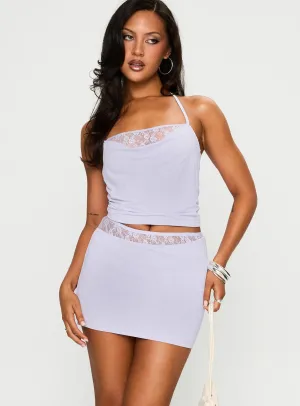 Karnivale Lace Mini Skirt Purple Simple Fit