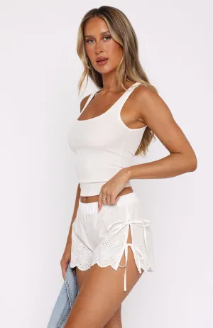 Walk Easy Want To Be Famous Shorts White
