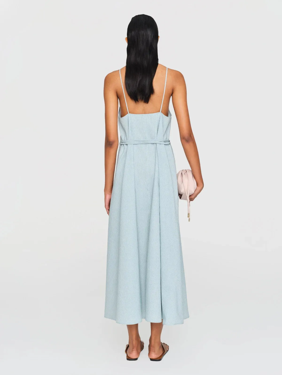 HighNeckStyle Pure Tone Penny Seersucker Dress