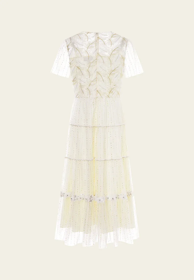 AntiStatic Cloth Embellished Lurex Mesh Dress