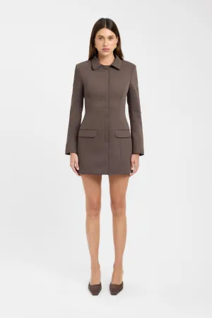 Zipper Closure Oyster Suit Mini Dress