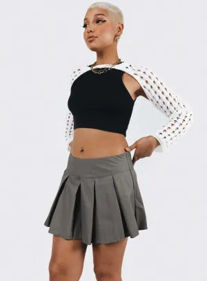 UV Protection Gavin Pleated Mini Skirt Grey