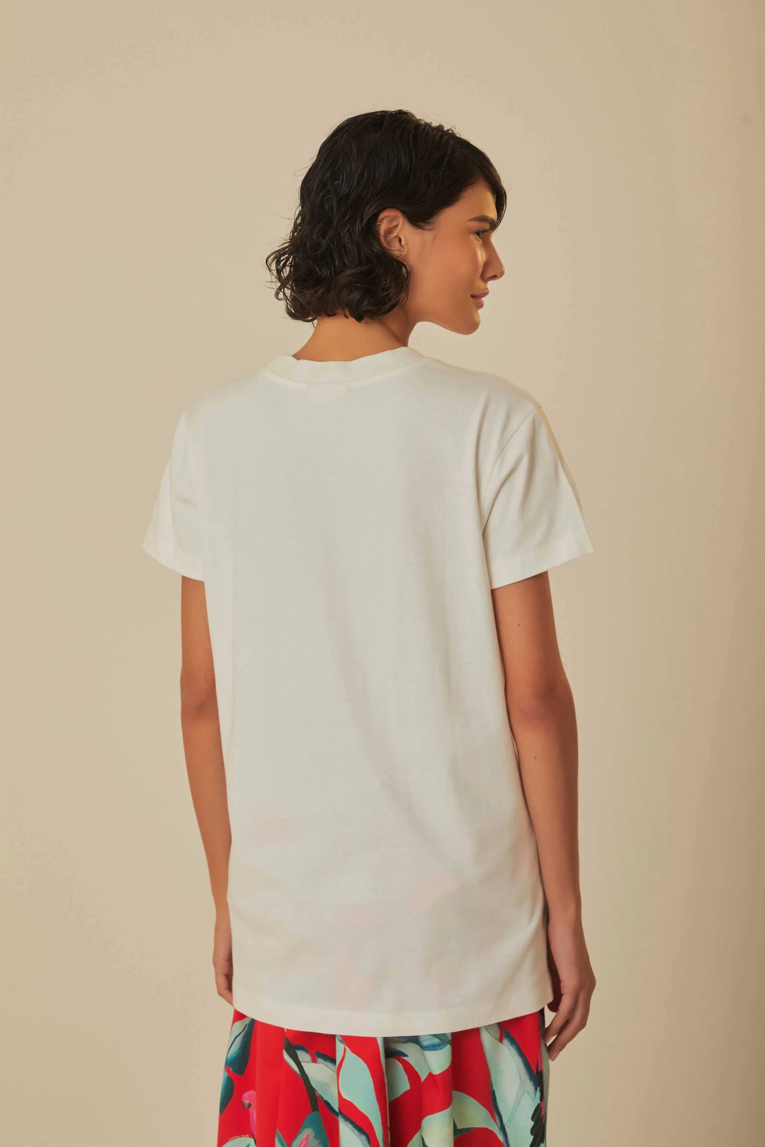 White Welcome To The Tropics Organic Cotton T-Shirt Global Edge
