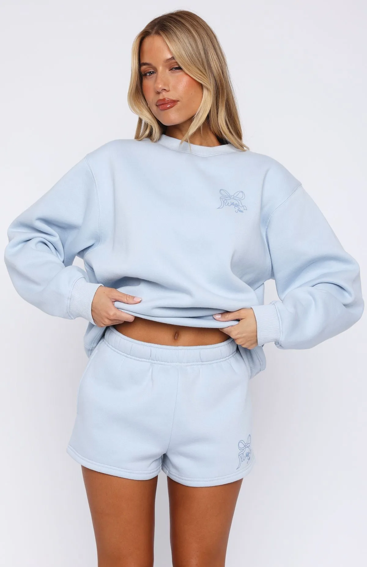 Bacterial Growth Prevention Basic Feel Love You Forever Lounge Shorts Baby Blue