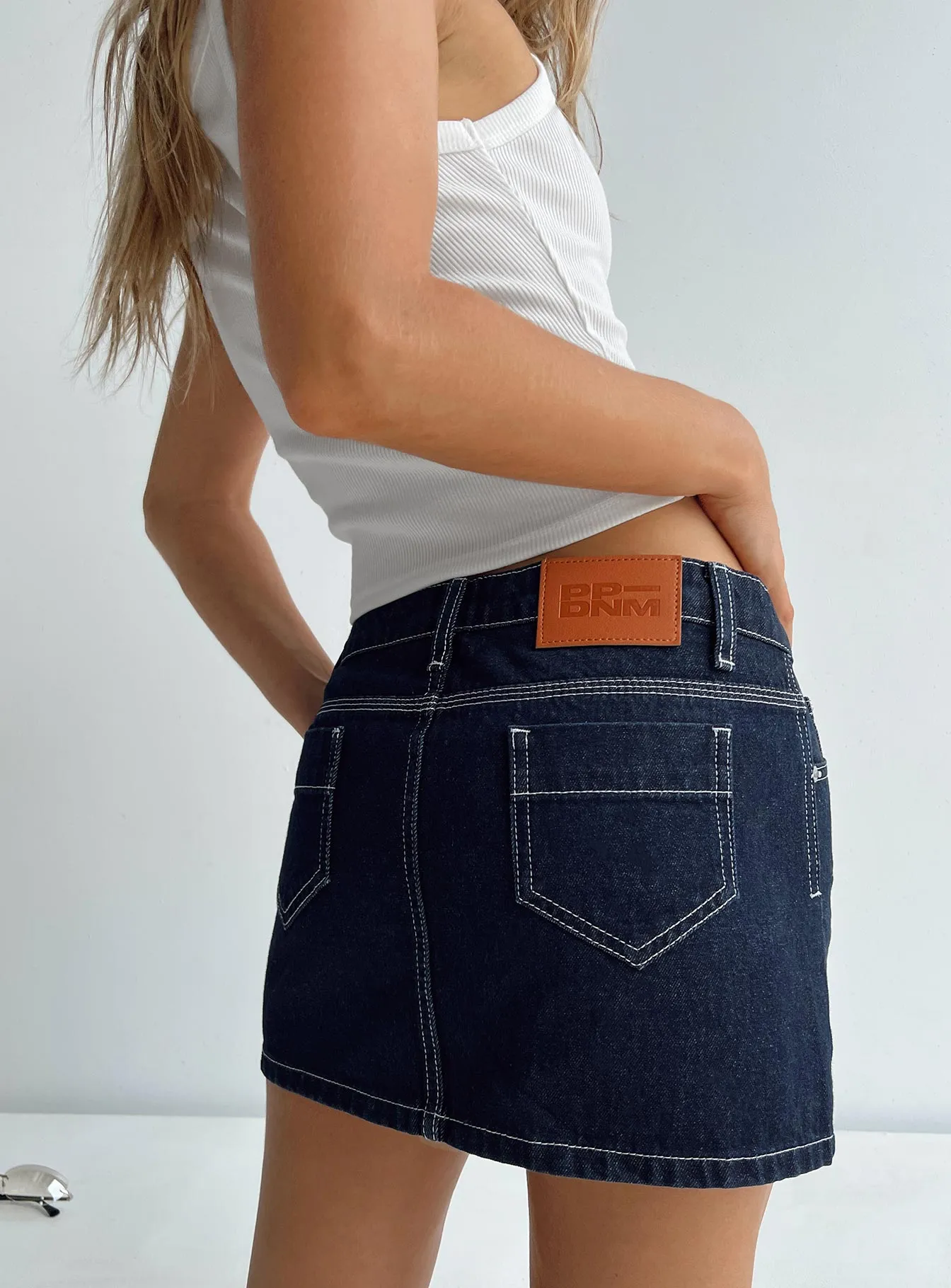 Bracken Denim Mini Skirt Navy Classic Comfort Aesthetic Fit