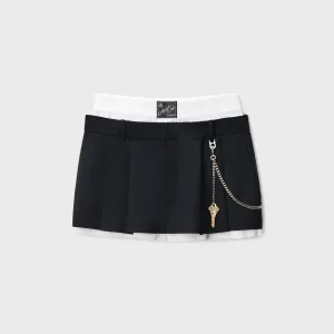 Wool blend Outfit Game Alexander Wang Pre-Styled Pleated Skort with Chain - Black