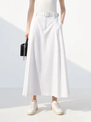 Outfit Shot High Waist A Line Skirt with Belt