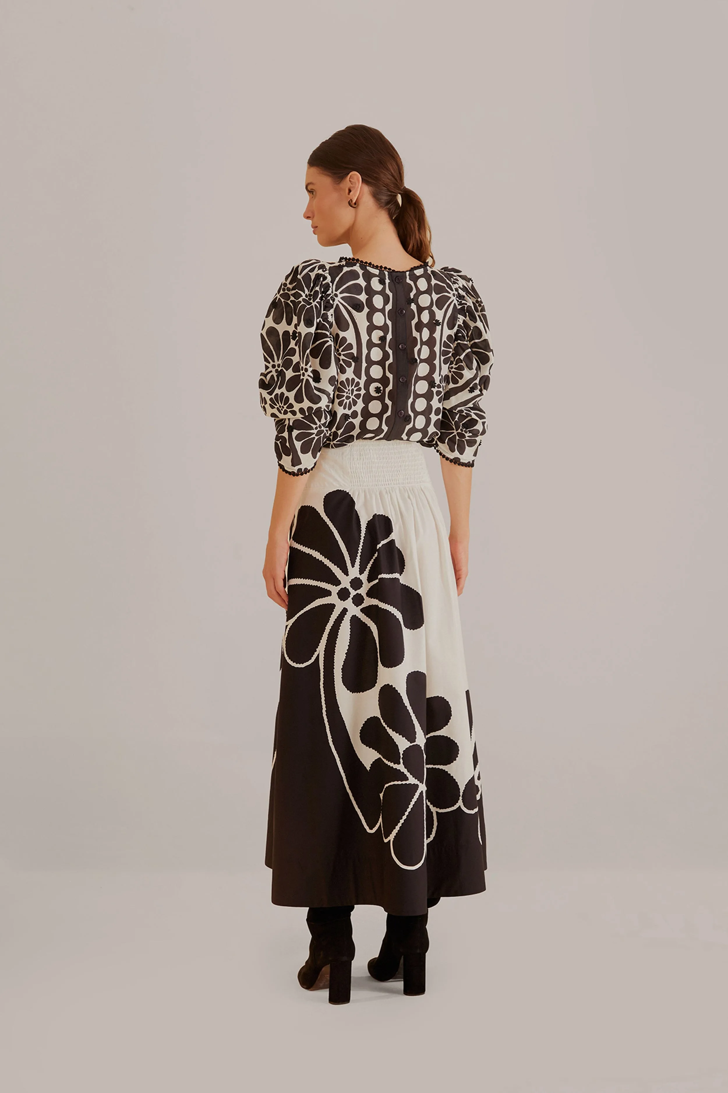 Twist Front Design Matching Belt Black Palermo Maxi Skirt