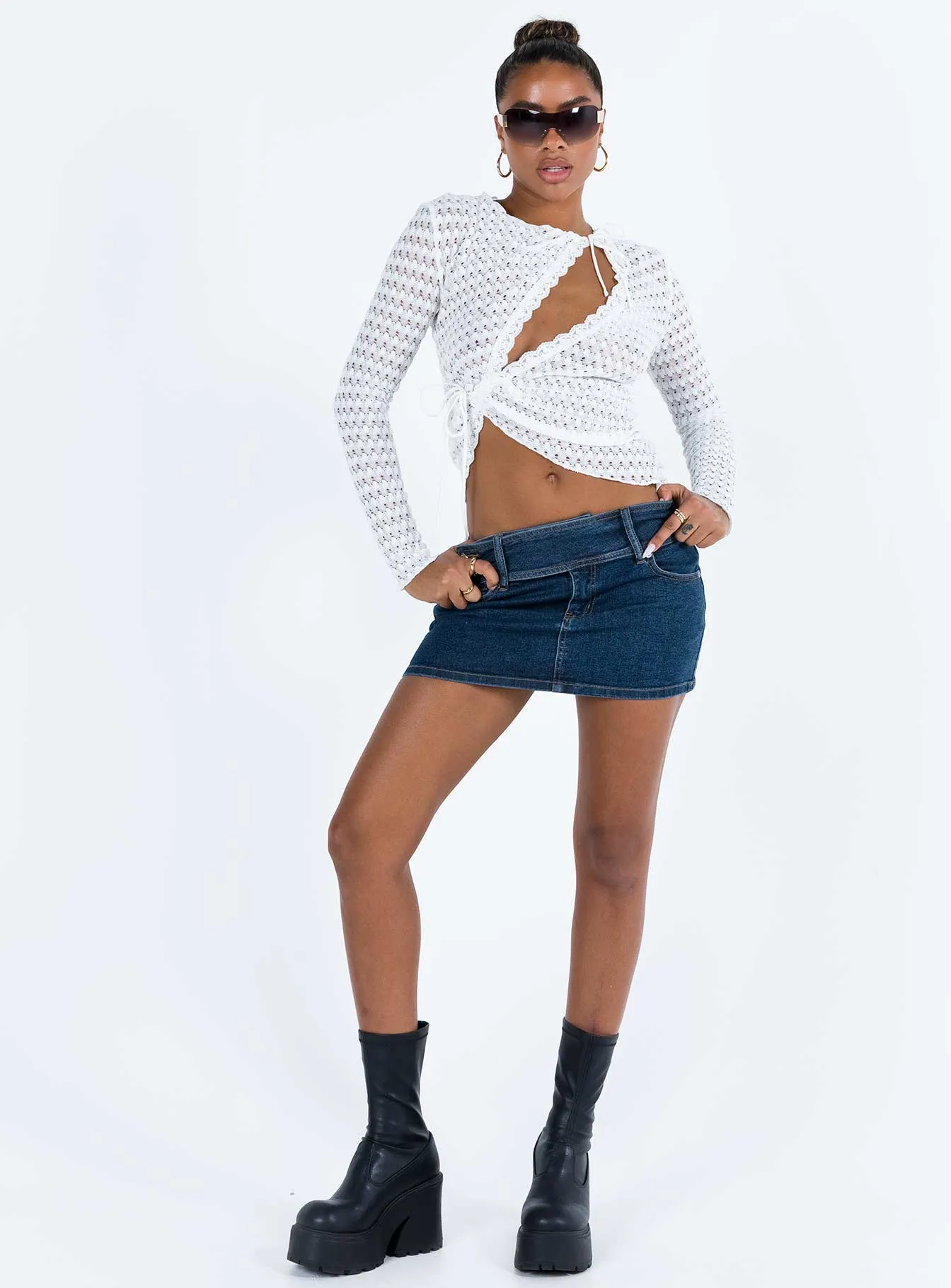 Brinkman Mini Skirt Dark Wash Denim Clean Vibe