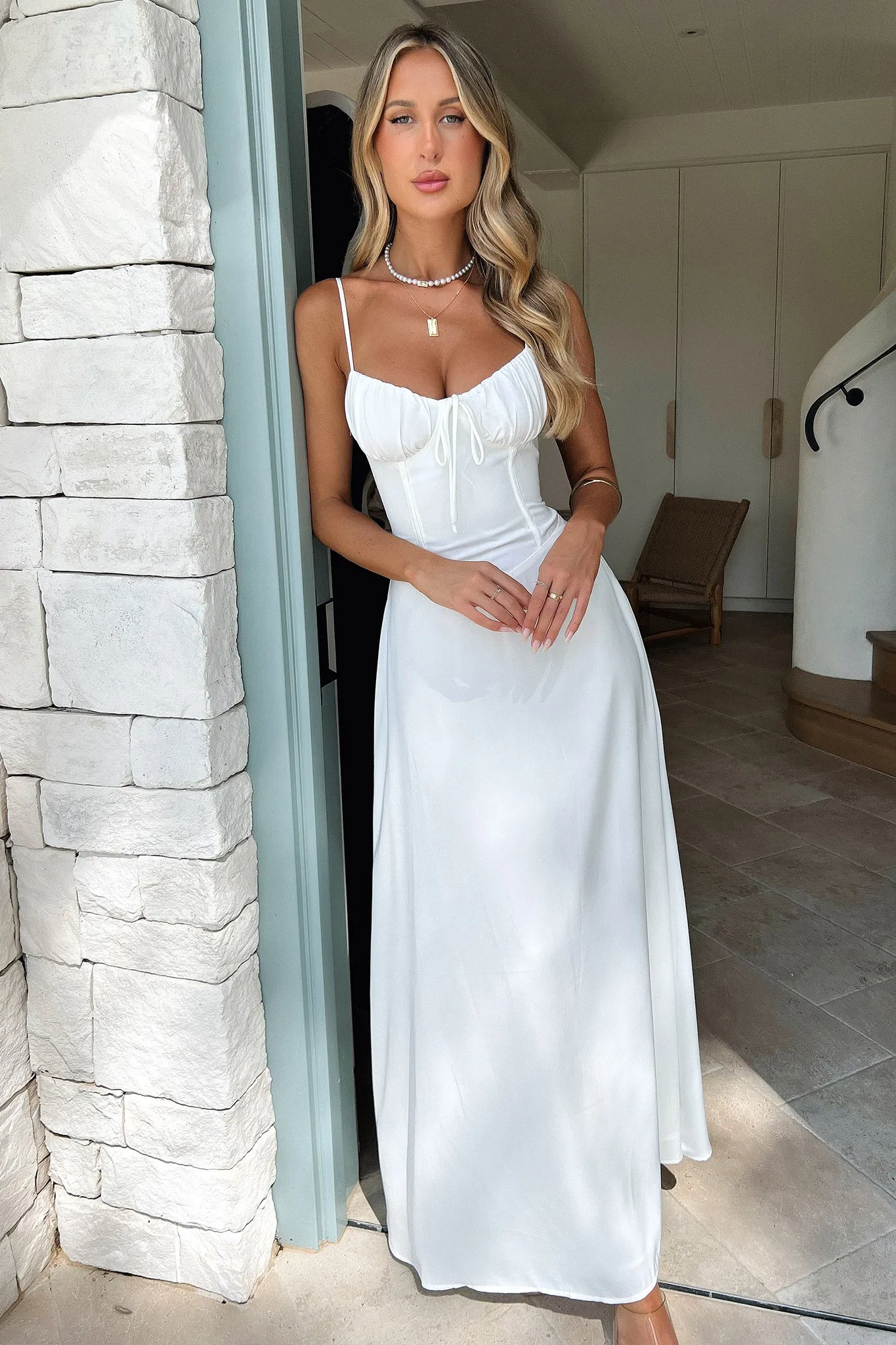 Breezy formal outfit Magdalena Maxi Dress - White