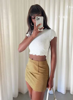 Modern Edge Daily Mood Selby Textured Mini Skirt Beige
