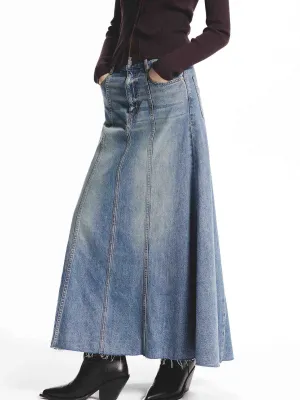 A-line Maxi Denim Skirt Classic Choice