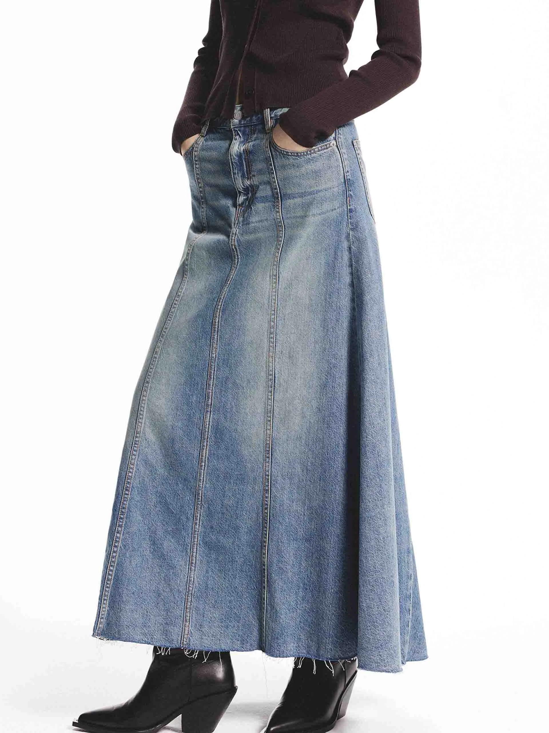 A-line Maxi Denim Skirt Classic Choice