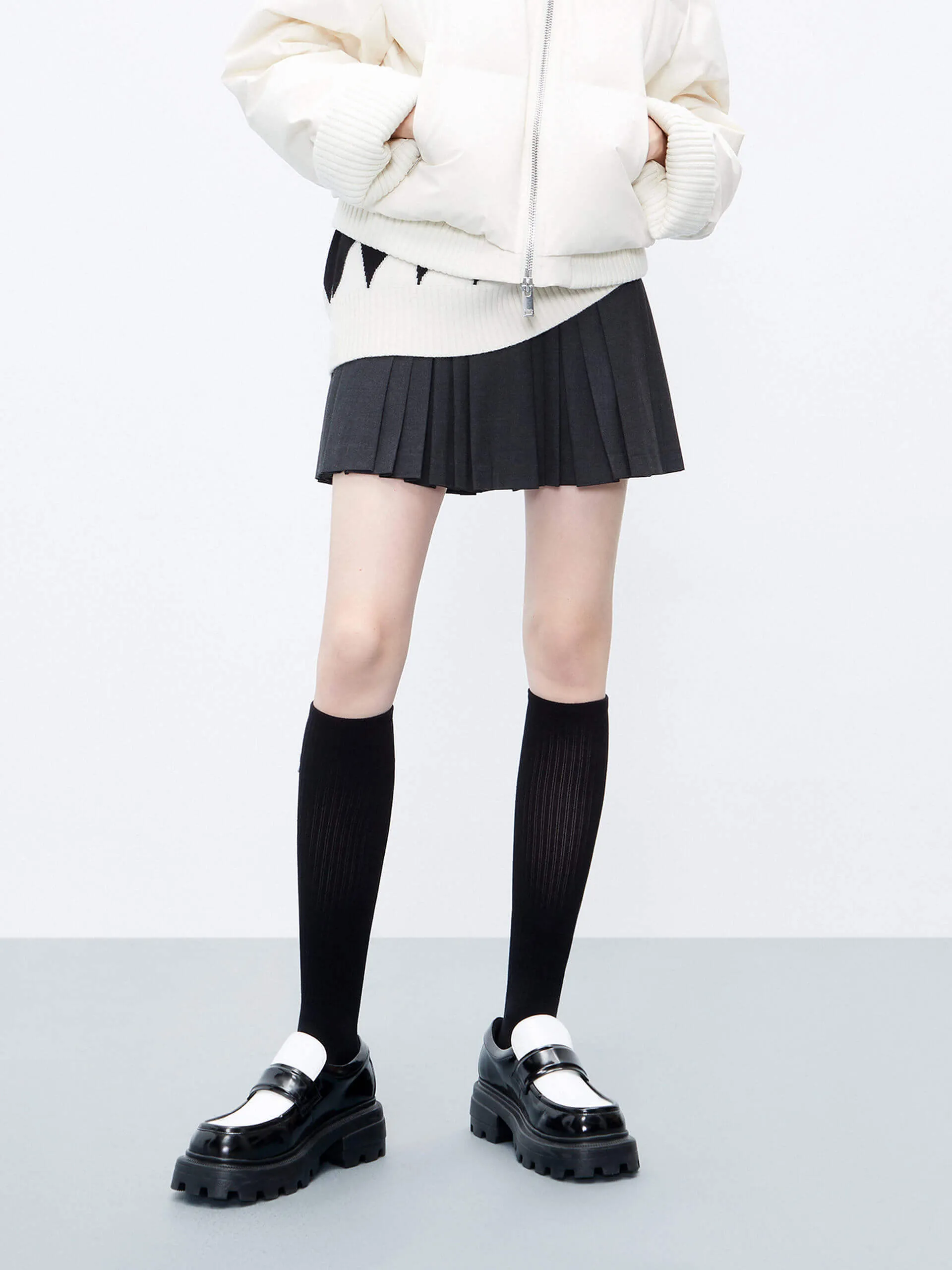 Sustainable Fabric Elasticated Waist Pleated Skirt