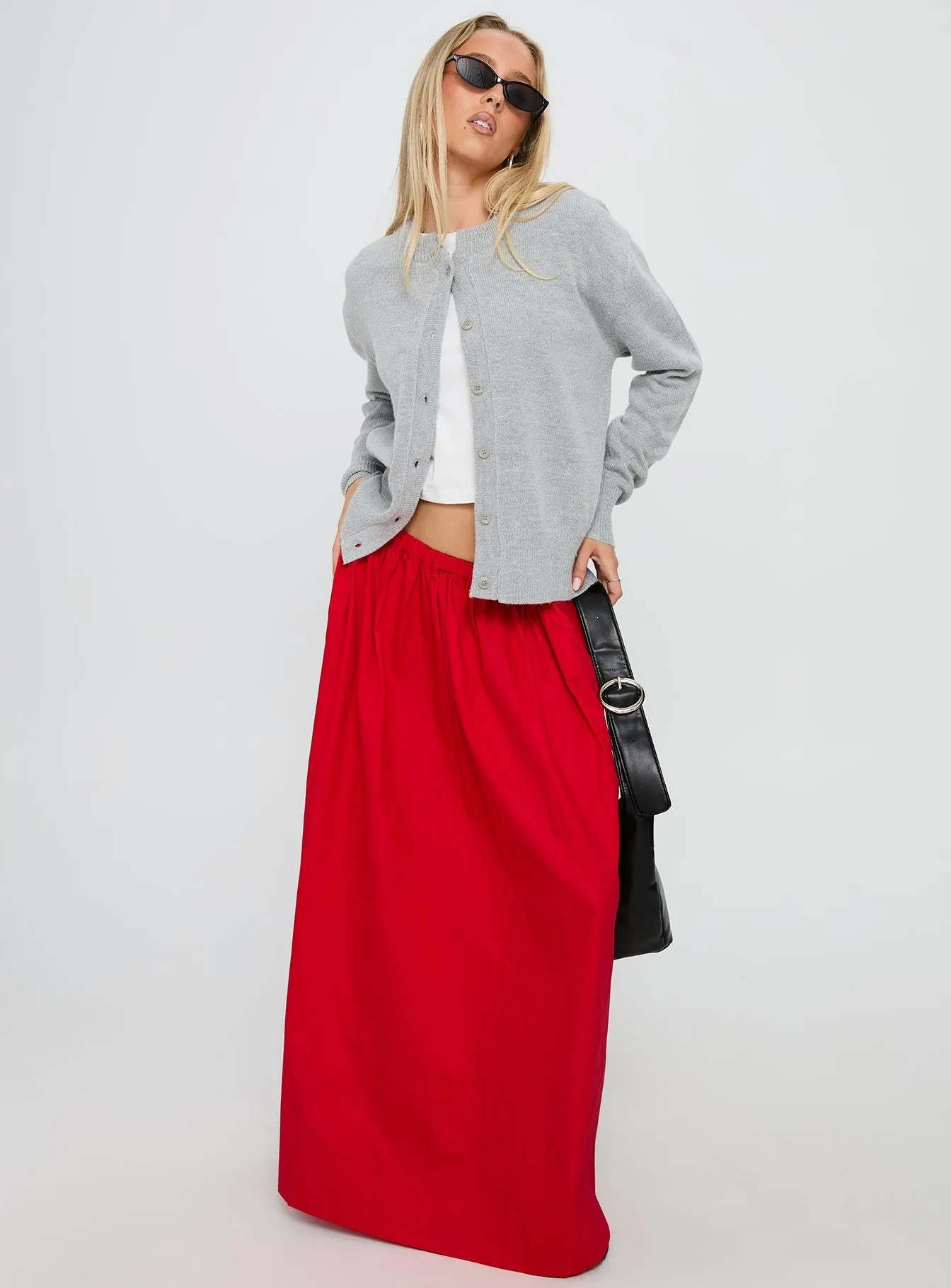 Felipa Maxi Skirt Red Affordable Fashion