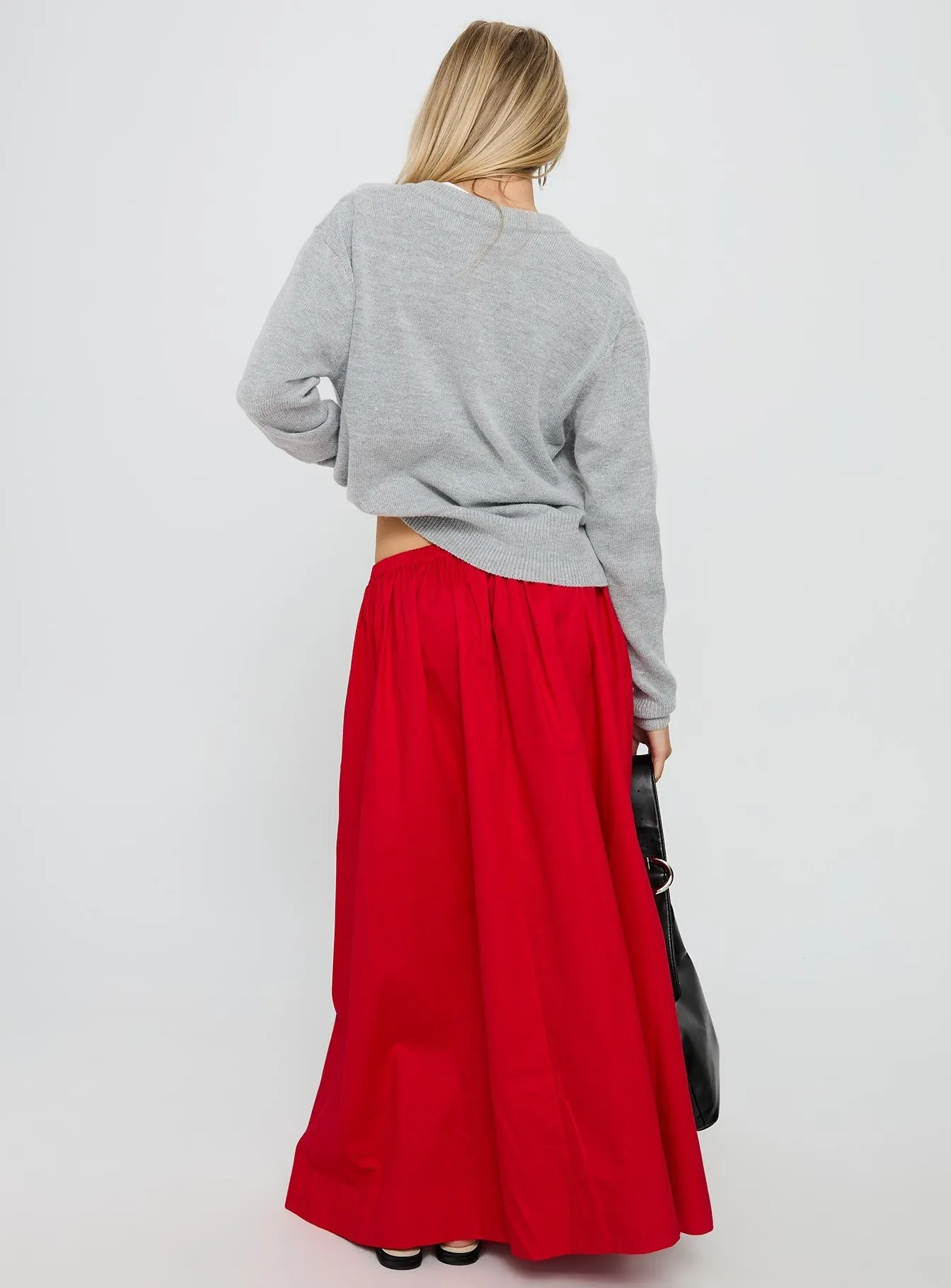 Visual Outfit Felipa Maxi Skirt Red