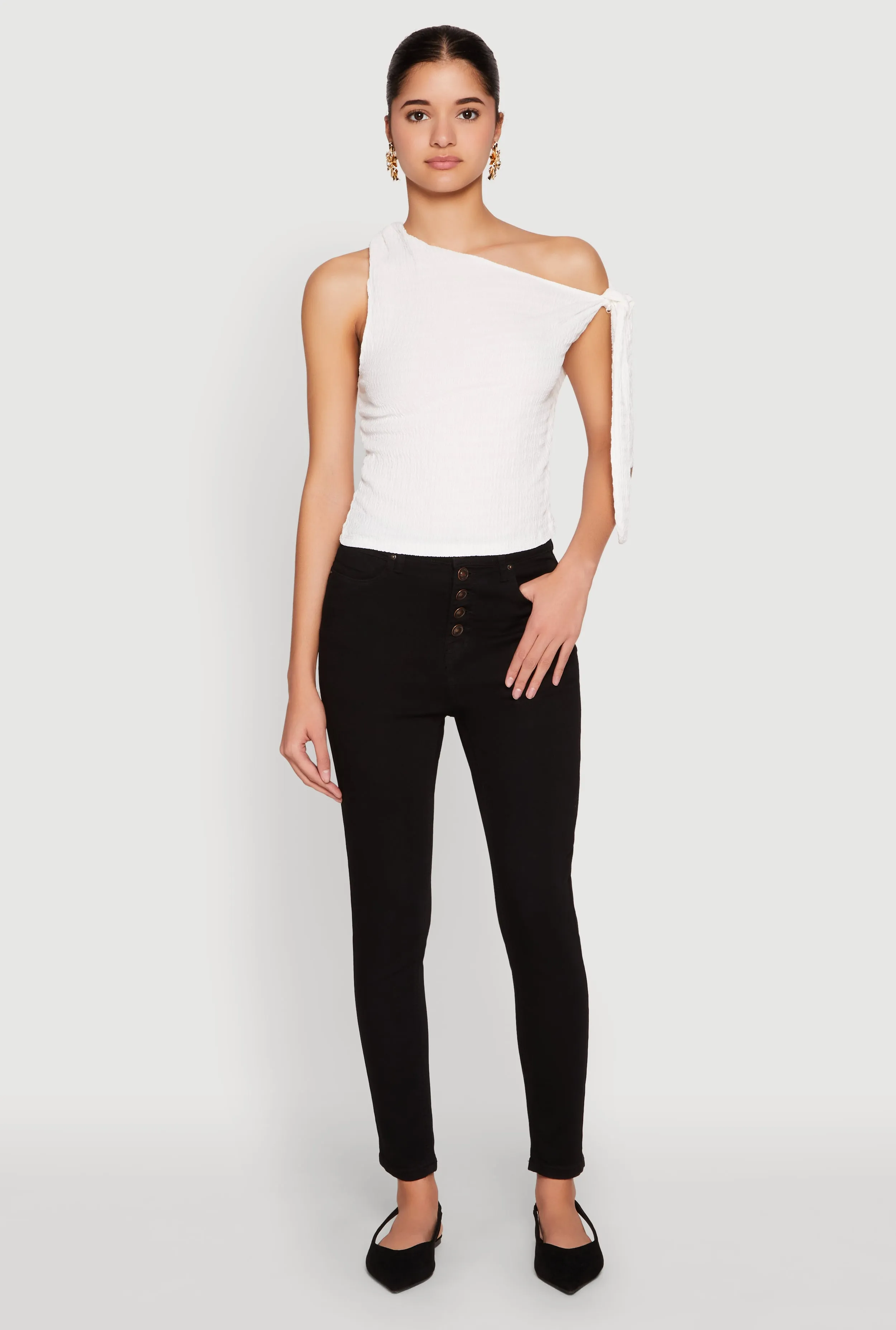 WAX Button Fly Skinny Jeans Minimalist Daily Wear Loose All Day Comfort