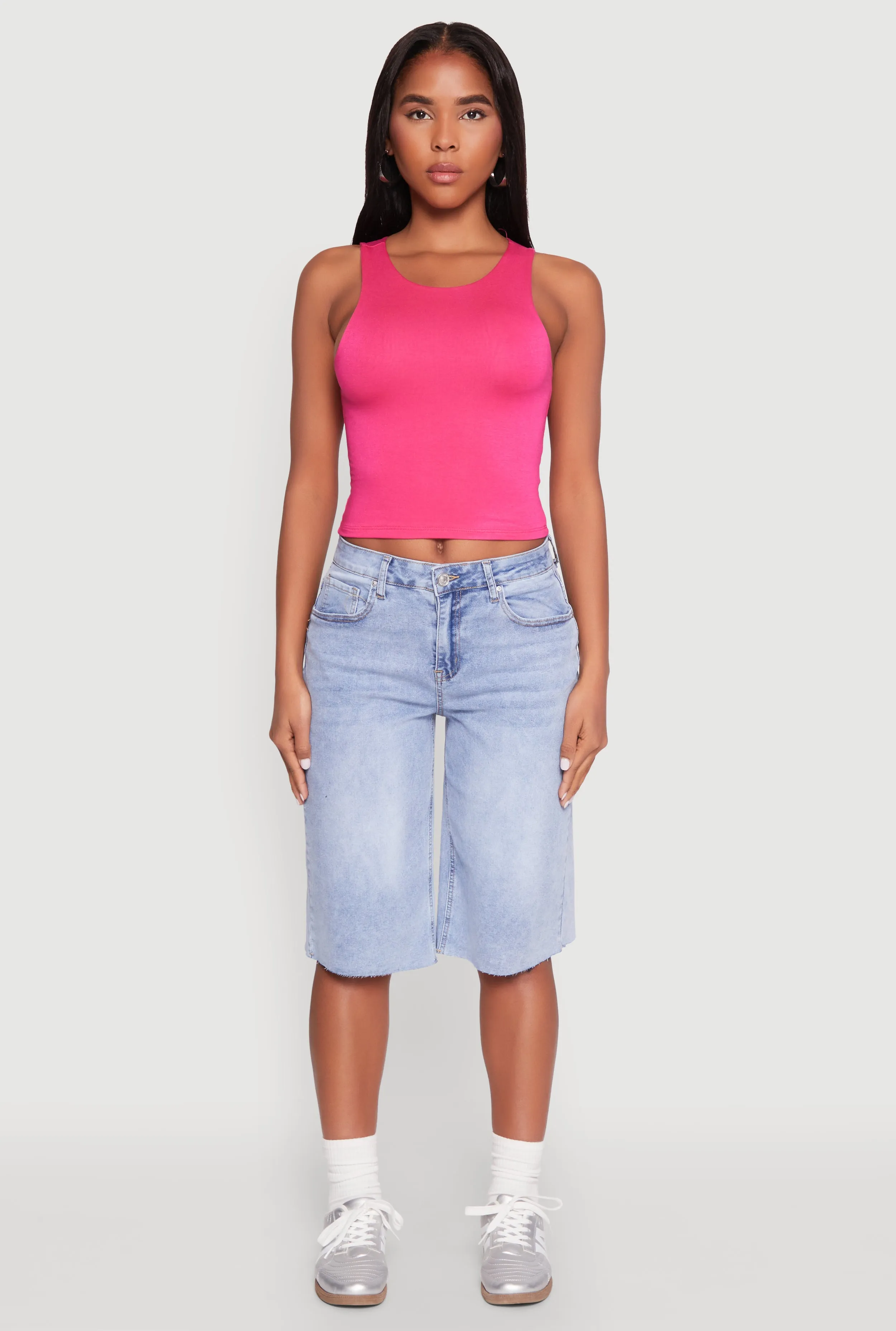 Crew Neck Cropped Tank Top beginners