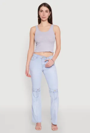 Crochet Trim Rib Knit Tank Top high - pressure resistance test passed