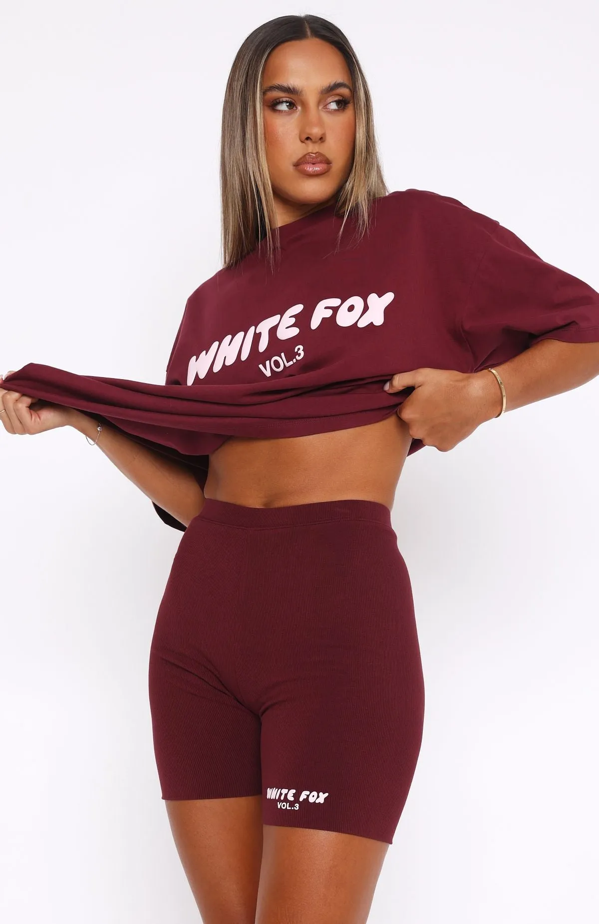 Offstage Ribbed Bike Shorts Red Velvet food industry