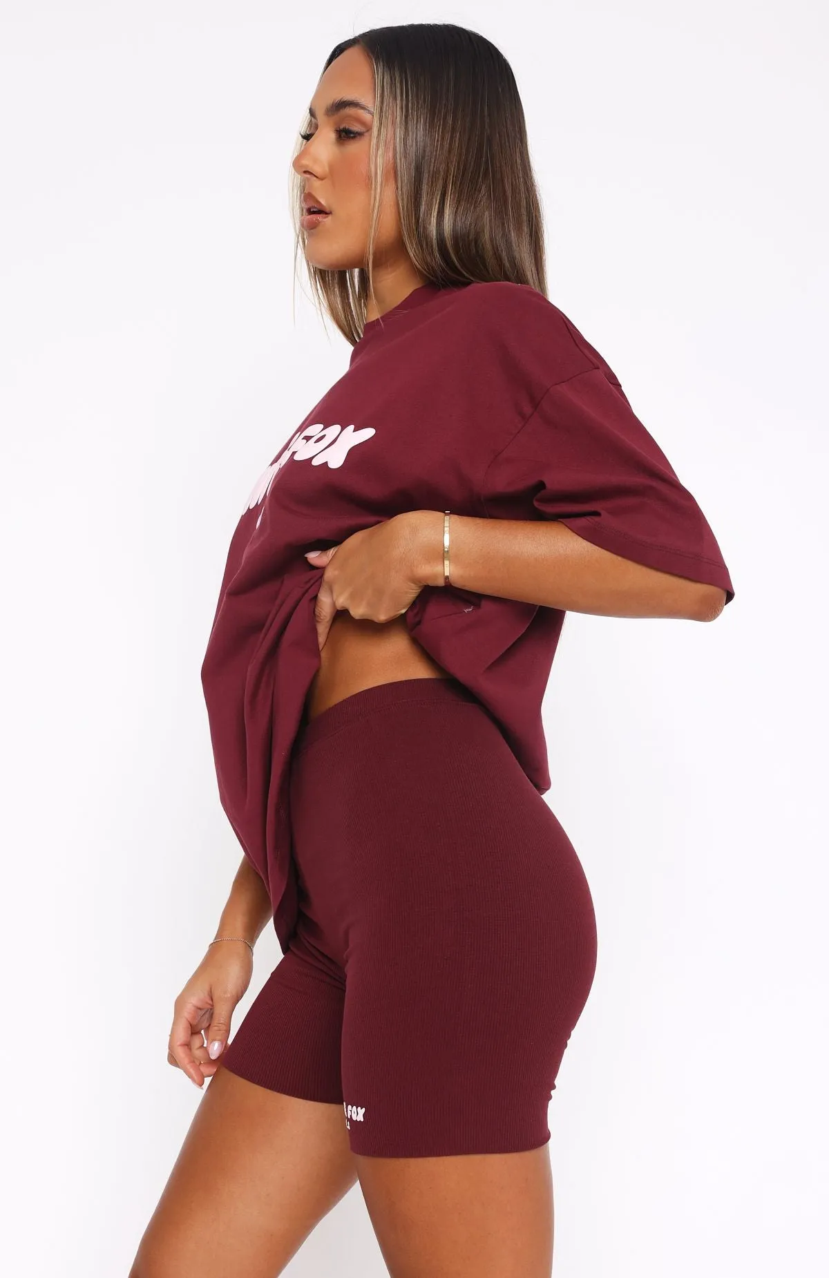 Versatile Piece Offstage Ribbed Bike Shorts Red Velvet