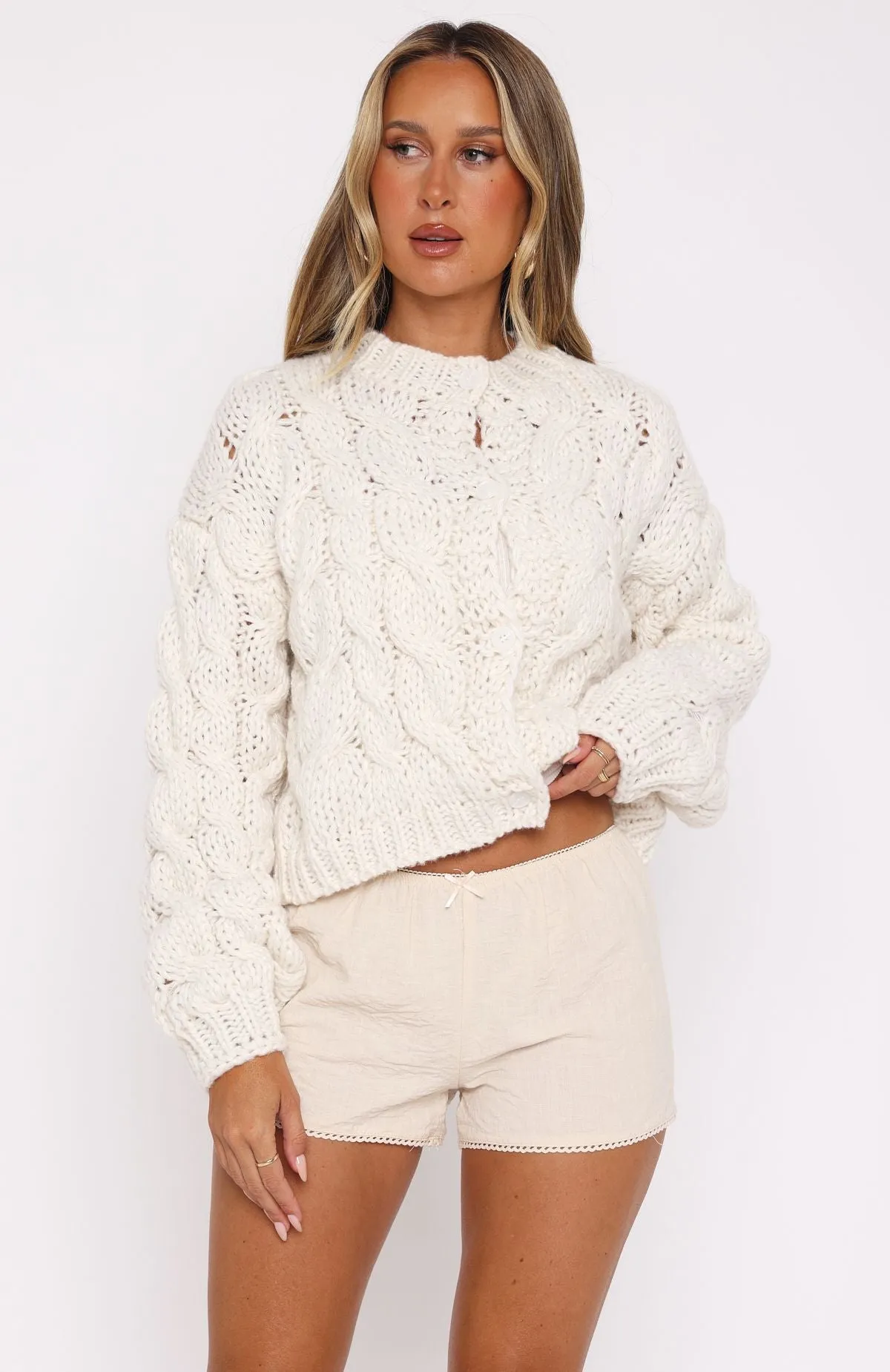 Summer Time Love Shorts Cream Semi-formal yoga clothes