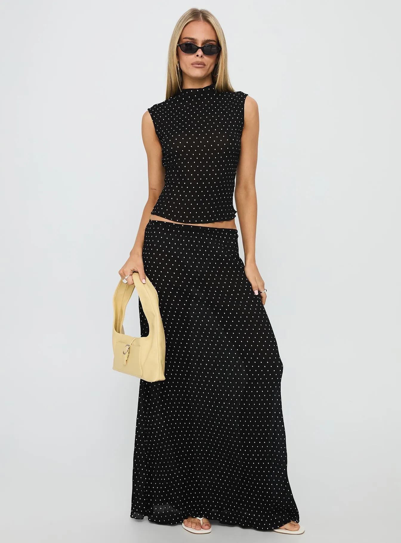 Ford Maxi Skirt Onyx Polka Everyday Vibe