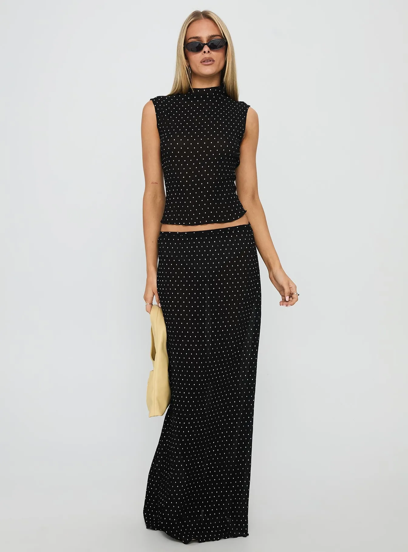 Chic casual Ford Maxi Skirt Onyx Polka
