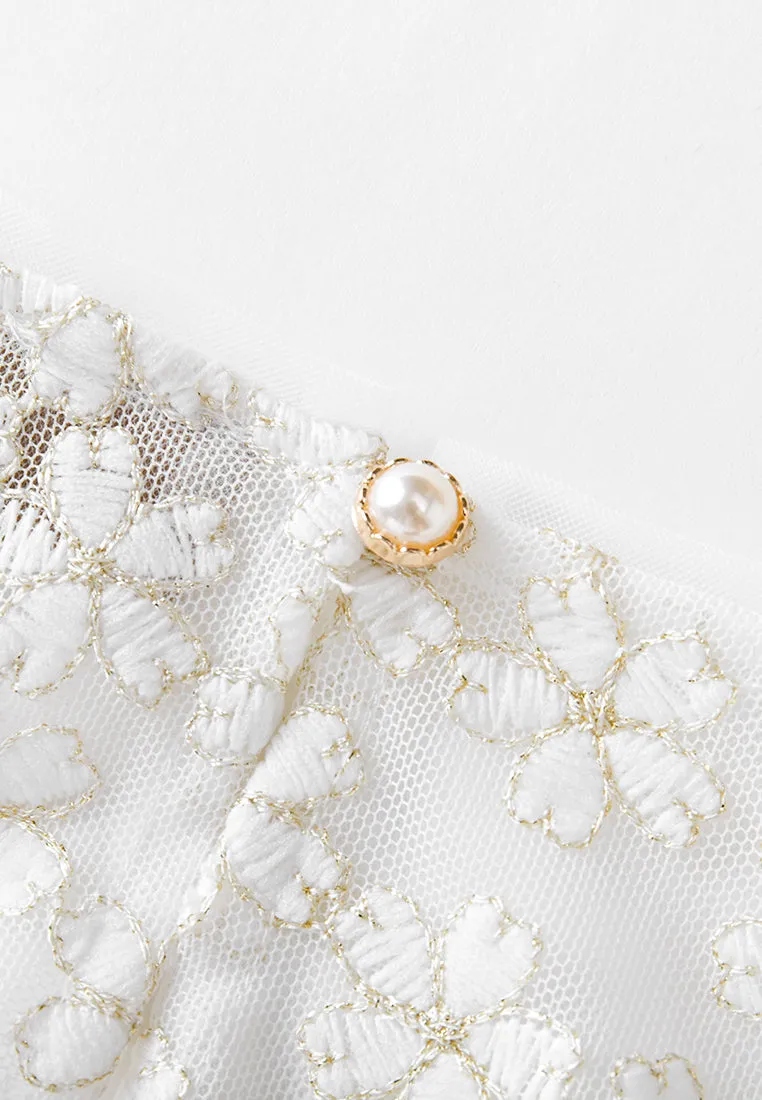 Embroidered Mesh Belted Dress Energy Flow