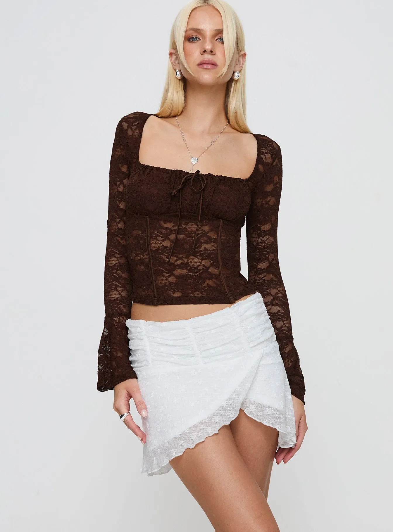 Comfy Look Sanchia Ruched Mini Skirt White