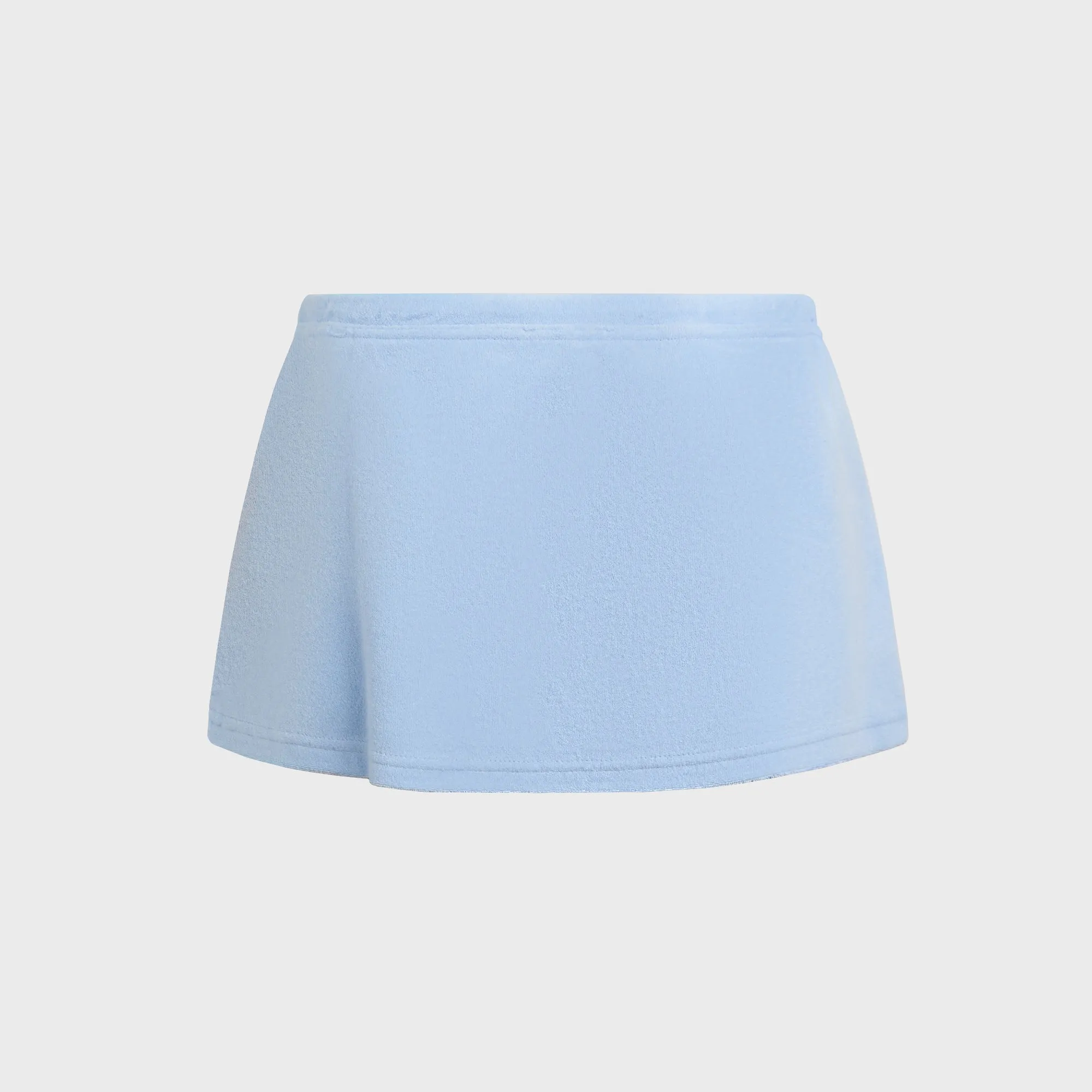 GUIZIO Dani Terry Mini Skort - Powder Blue Fresh Aesthetic Lightweight Fabric