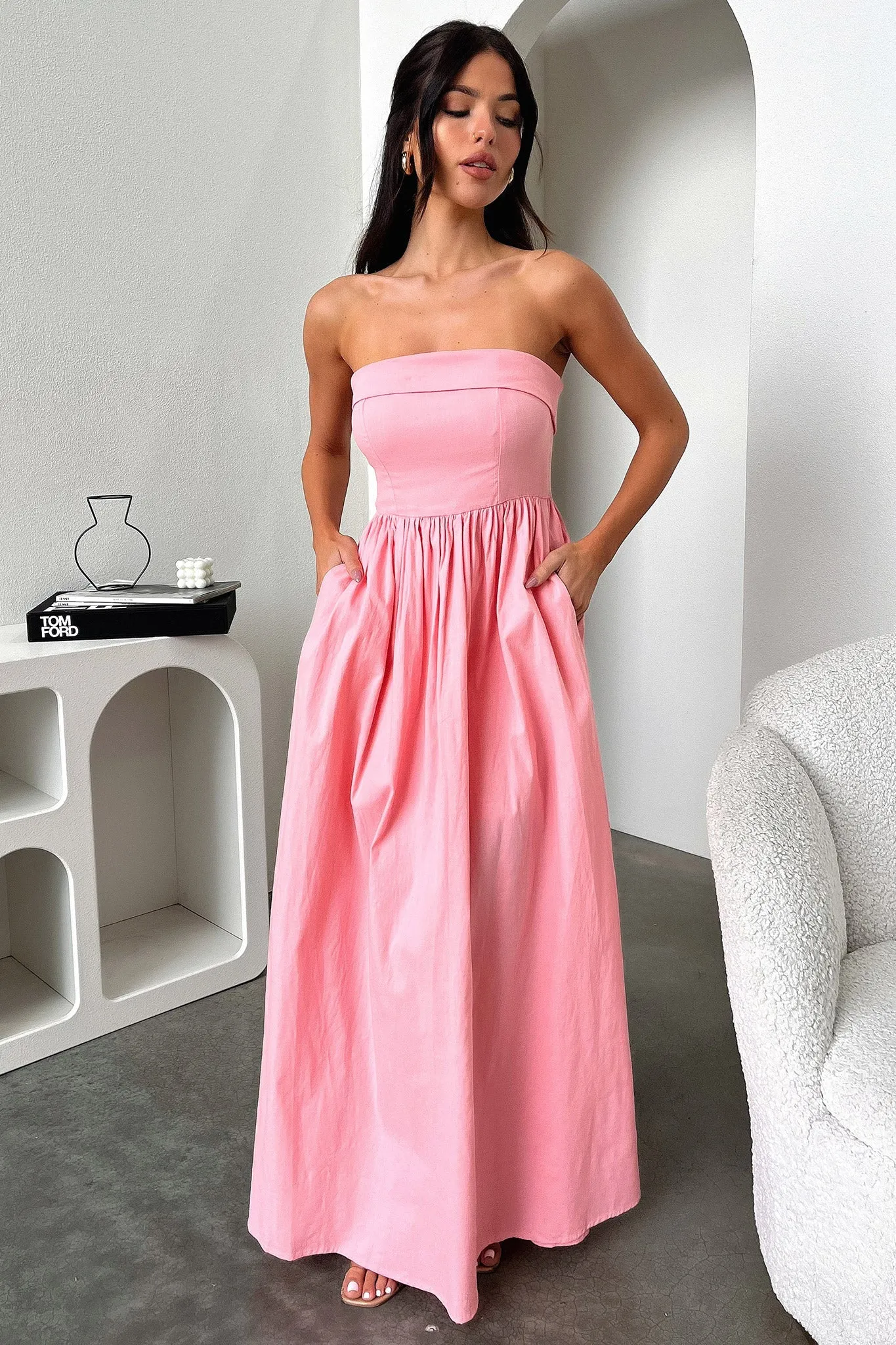 Cornell Maxi Dress - Pink Red Glow Fire Glow