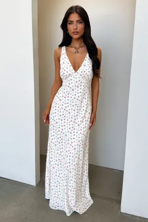 Naf V-Neck Maxi Dress - Rose Floral Gorgeous floor-length style