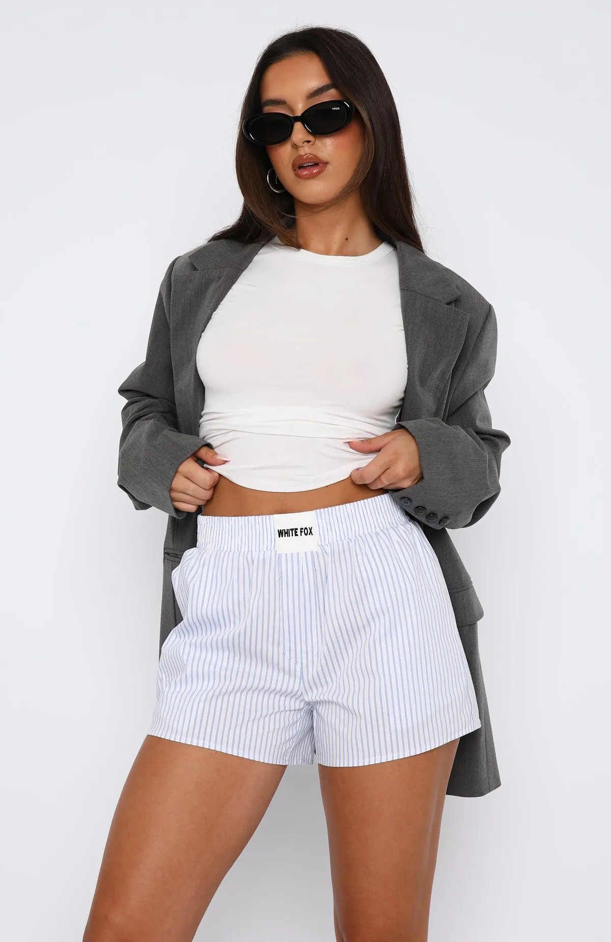 Static Resistant Fibers Wasting My Time Shorts White Stripe