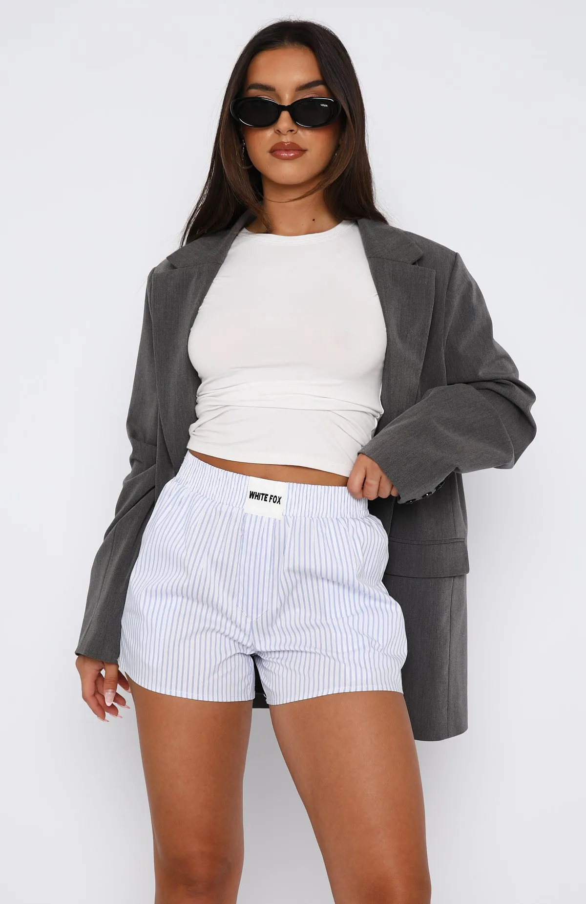 spring shorts Multi Pocket Functionality Wasting My Time Shorts White Stripe