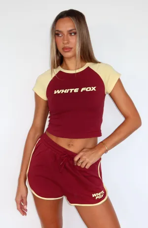 Another Level Relaxed Shorts Burgundy Reinforced Stress Points poolside fashion